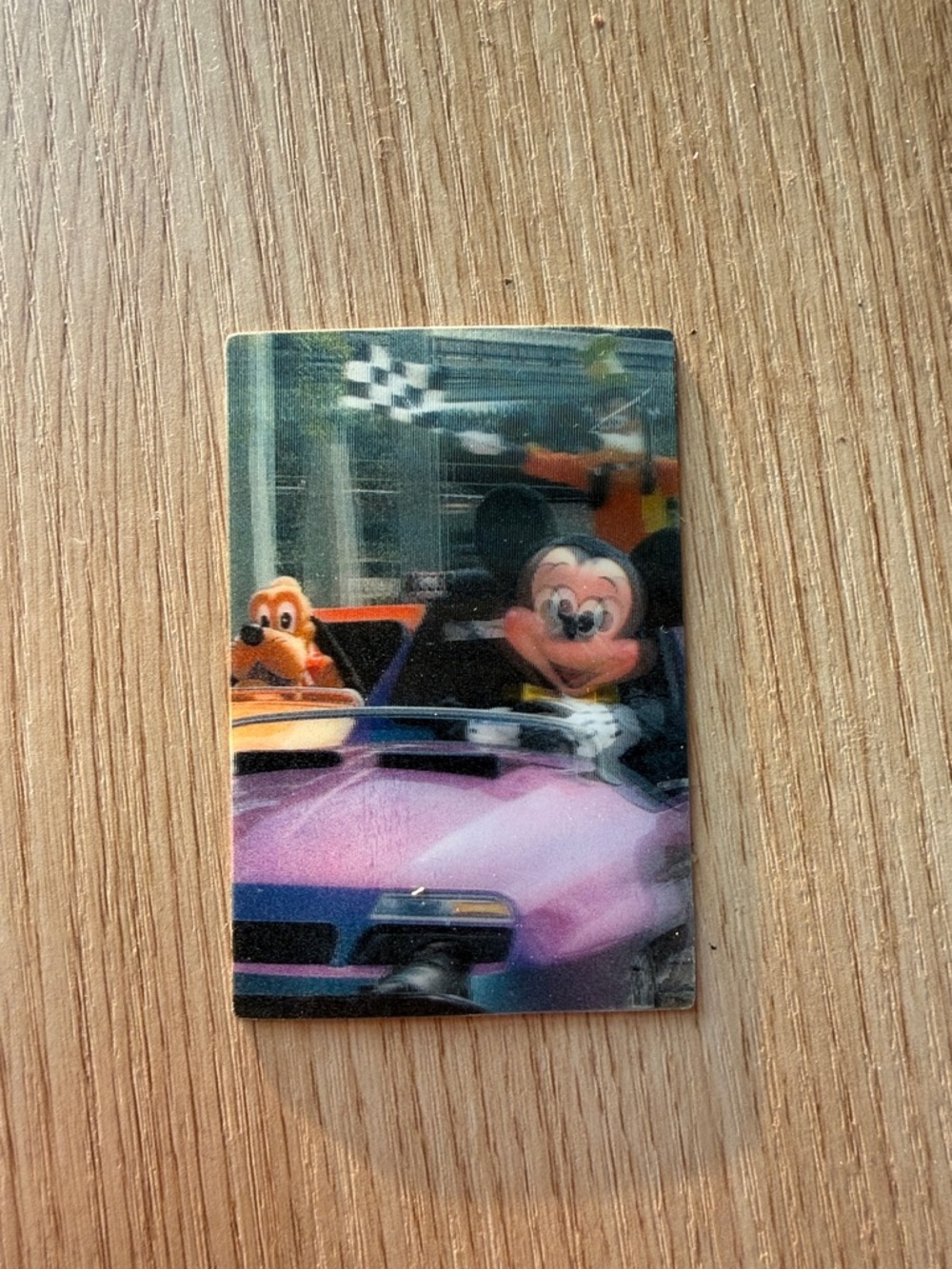 Disneyland 50th Anniversary Autopia Collectible Holographic Mickey Card